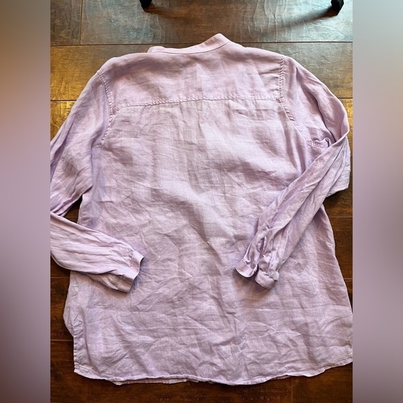 LL Bean Womens 100% linen Casual Boho Long sleeve Button Down Size XL - Picture 6 of 6